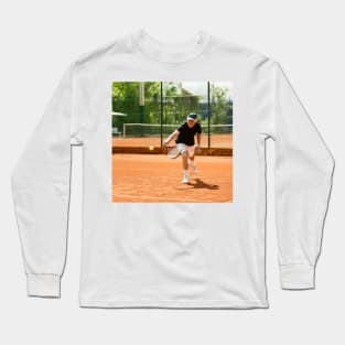 Active senior man playing tennis (F024/8848) Long Sleeve T-Shirt